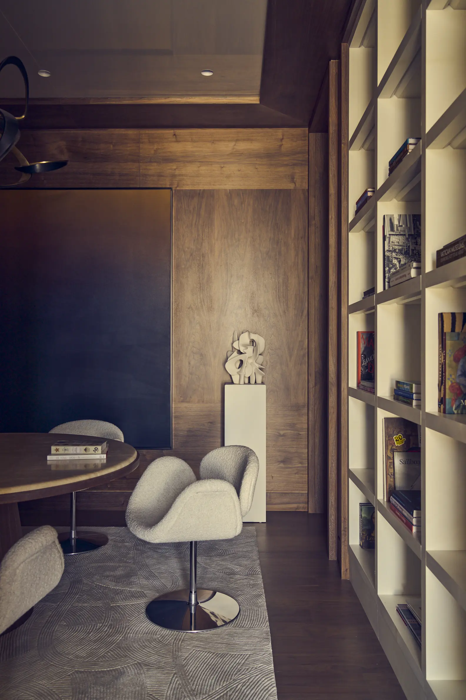Library finished in dark timber