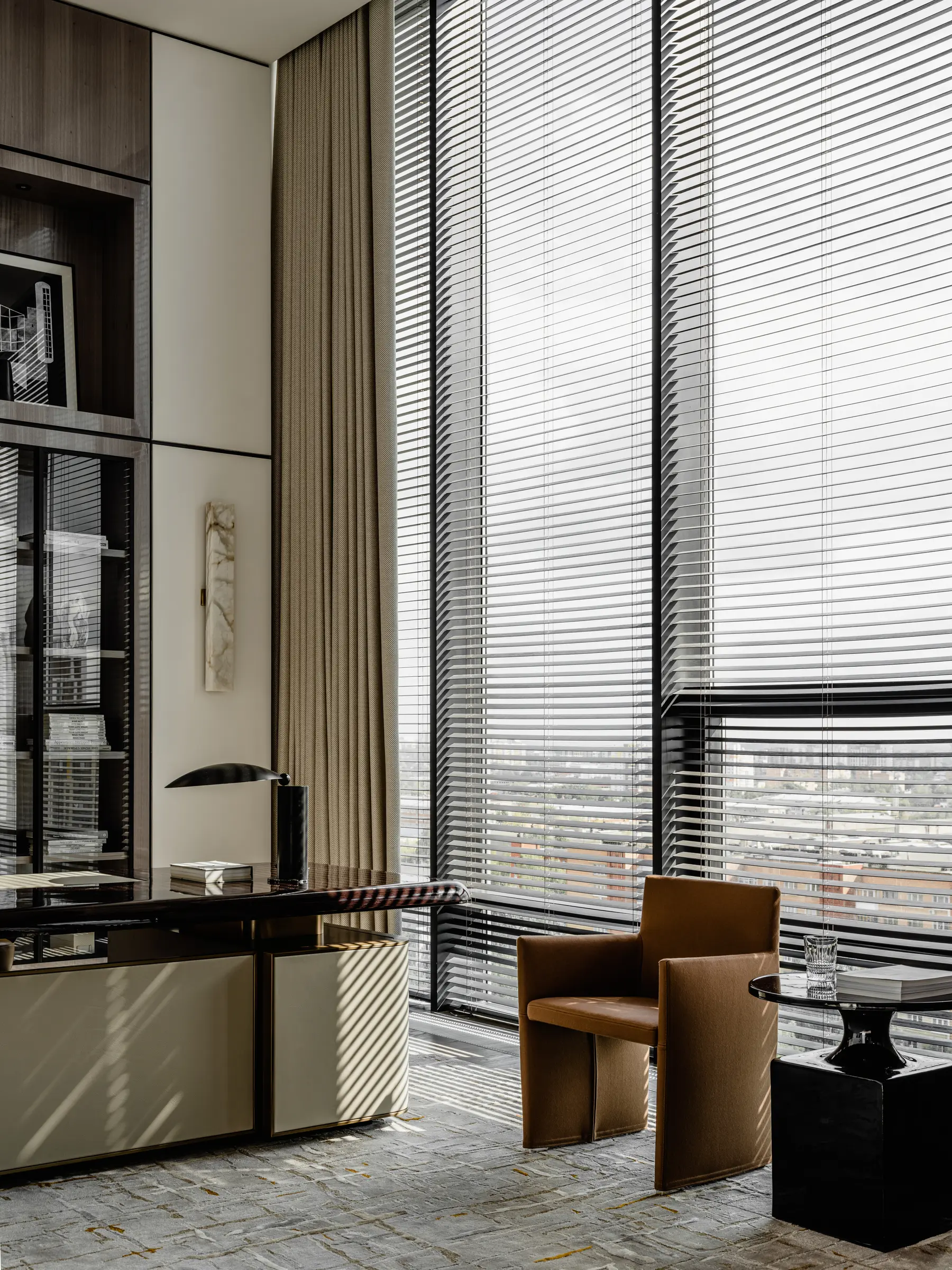 Workspace beside a panoramic window