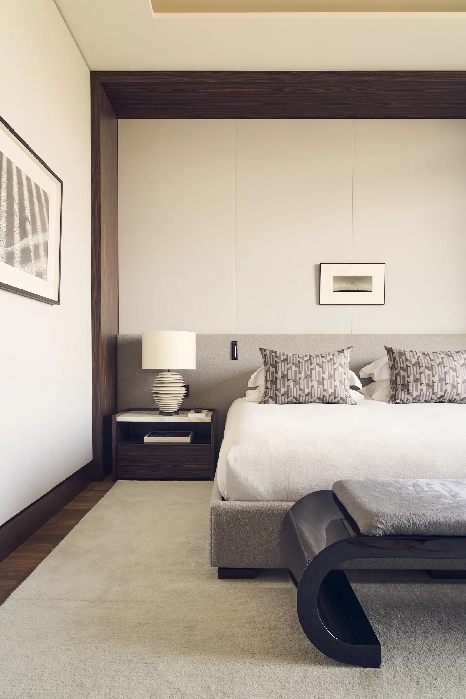 Bedroom in warm natural tones